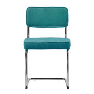 Tyrkysová menčestrová jedálenská stolička Rupert – Unique Furniture