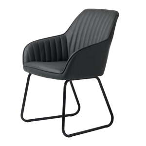 Tmavosivá jedálenská stolička z imitácie kože Brooks – Unique Furniture