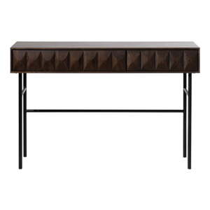 Tmavohnedý konzolový stolík s doskou v dubovom dekore 39x117 cm Latina – Unique Furniture