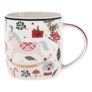 Biely porcelánový hrnček s vianočným motívom 370 ml – Dakls