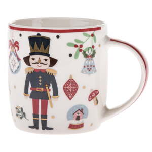 Biely porcelánový hrnček s vianočným motívom 370 ml – Dakls