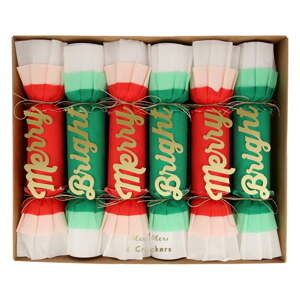 Vianočné crackery v súprave 6 ks Merry & Bright Christmas – Meri Meri