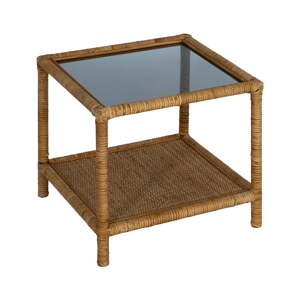 Odkladací stolík so sklenenou doskou 50x50 cm – Ixia