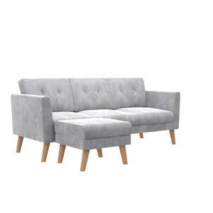 Svetlosivá zamatová pohovka 82 cm Gloria – CosmoLiving by Cosmopolitan
