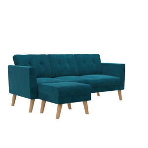 Modrá zamatová pohovka 82 cm Gloria – CosmoLiving by Cosmopolitan