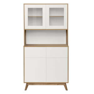 Biela/v prírodnej farbe vitrína v dekore duba 84x165 cm Skandi – Støraa