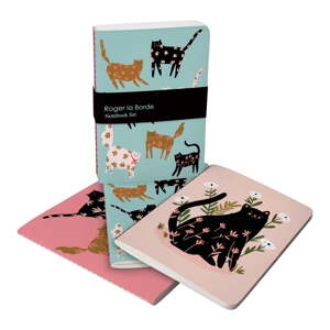 Zápisníky 64 str. formát A6 3 ks Cinnamon Blue Cats – Roger la Borde