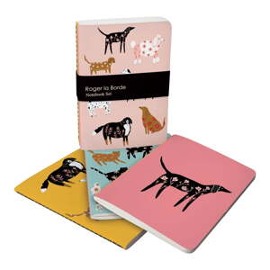 Zápisníky 64 str. formát A6 3 ks Ginger Pink Dogs – Roger la Borde