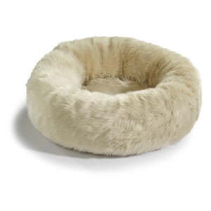 Krémový pelech pre domáceho maznáčika z umelej kožušiny ø 50 cm Lana Ivory/Mottled Natural – MiaCara
