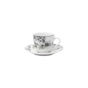 Biele/svetlosivé porcelánové šálky v súprave 6 ks Foliage gray – Villa Altachiara