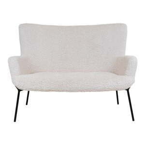 Biela pohovka z textílie buklé 128 cm Glasgow – House Nordic