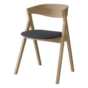 Tmavosivá/v prírodnej farbe jedálenská stolička z dubového dreva City – Hammel Furniture