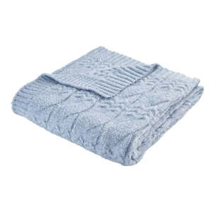 Modrá pletená deka 150x200 cm Cable Knit – Bianca
