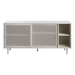 Biela kovová nízka komoda s posuvnými dverami 160x75 cm Veep – Unique Furniture