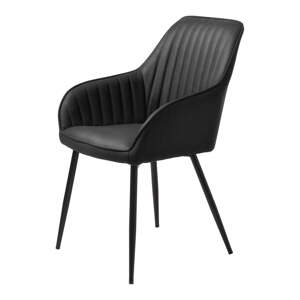 Čierna jedálenská stolička z imitácie kože Melfort – Unique Furniture