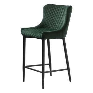 Zelená zamatová barová stolička (výška sedadla 77 cm) Ottowa – Unique Furniture