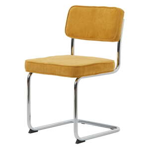 Žltá menčestrová jedálenská stolička Rupert – Unique Furniture