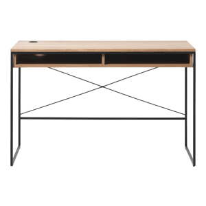 Pracovný stôl s doskou v dubovom dekore 60x120 cm Rivoli – Unique Furniture