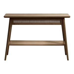 Hnedý konzolový stolík s doskou v dubovom dekore 40x110 cm Barrali – Unique Furniture