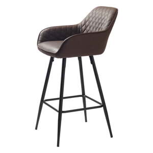 Tmavohnedá barová stolička z imitácie kože (výška sedadla 67 cm) Milton – Unique Furniture