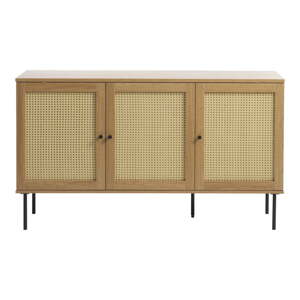 Nízka komoda v dekore duba v prírodnej farbe 140x80 cm Pensacola – Unique Furniture