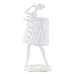 Biela stolová lampa s textilným tienidlom (výška  62,5 cm) Ballet – Mauro Ferretti