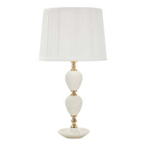 Biela stolová lampa s textilným tienidlom (výška  57 cm) Torre – Mauro Ferretti