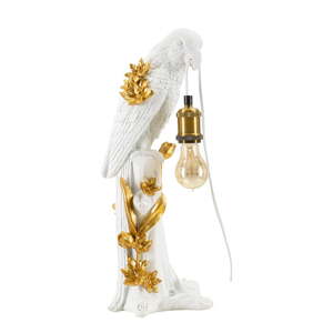 Biela/v zlatej farbe stolová lampa (výška  50,5 cm) Parrot – Mauro Ferretti