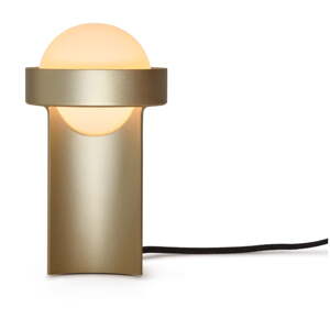Stolová lampa so stmievačom v zlatej farbe so skleneným tienidlom (výška  22 cm) Loop – tala