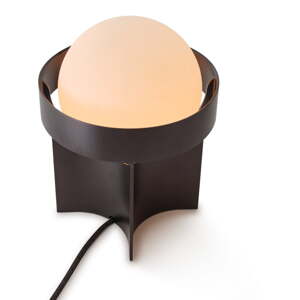 Tmavosivá stolová lampa so stmievačom so skleneným tienidlom (výška  24,5 cm) Loop – tala