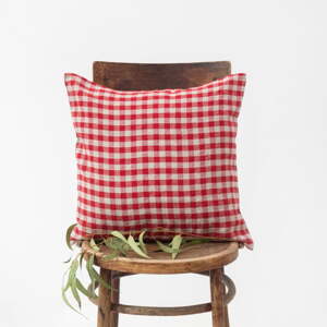 Ľanová obliečka na vankúš 40x40 cm Red Gingham – Linen Tales