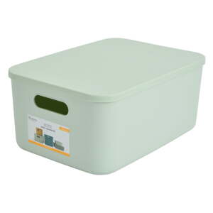 Svetlozelený plastový úložný box s vekom 35,5x25,5x16 cm – Homéa