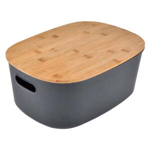Antracitovosivý plastový úložný box s vekom 38,5x29x22,5 cm – Homéa