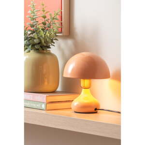 Stolová lampa v lososovej farbe s kovovým tienidlom (výška 23 cm) Binc – Leitmotiv