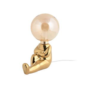 LED stolová lampa so stmievačom v zlatej farbe so skleneným tienidlom (výška  22,5 cm) Joey – Leitmotiv