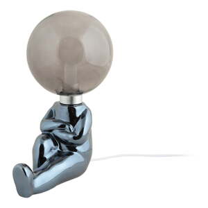 Sivá LED stolová lampa so stmievačom so skleneným tienidlom (výška  22,5 cm) Joey – Leitmotiv