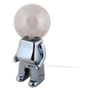 Sivá LED stolová lampa so stmievačom so skleneným tienidlom (výška  27 cm) Ross – Leitmotiv
