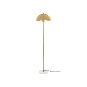 Stojacia lampa v horčicovej farbe/v zlatej farbe s kovovým tienidlom (výška  154 cm) Waved – Leitmotiv