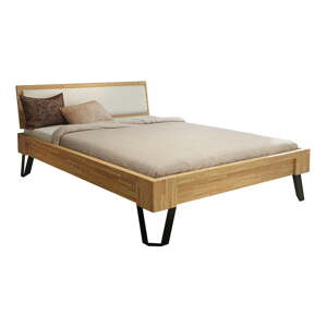 Dvojlôžková posteľ z dubového dreva 140x200 cm v prírodnej farbe Espacio – Olivia Living