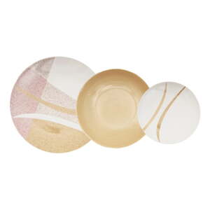 Porcelánová jedálenská súprava 18 ks Beige Curves – Villa Altachiara