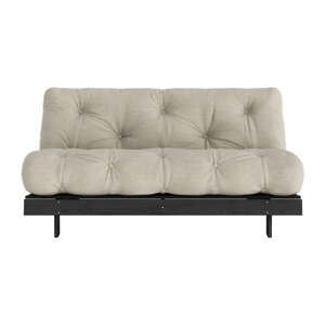 Sivobéžová ľanová rozkladacia pohovka 160 cm Roots Black Night – Karup Design