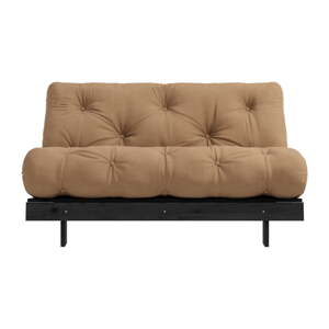 Hnedá rozkladacia pohovka 140 cm Roots Black Night – Karup Design