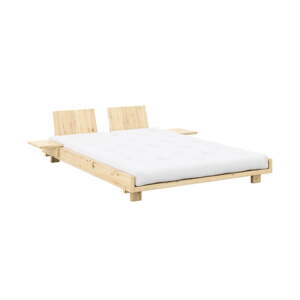 Dvojlôžková posteľ z borovicového dreva s roštom v prírodnej farbe 140x200 cm Social Bed – Karup Design