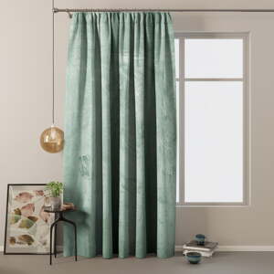 Svetlozelený zamatový dimout záves 140x245 cm Pleat – Restilo
