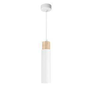 Závesné svietidlo s kovovým tienidlom v bielo-prírodnej farbe Claro – Candellux Lighting