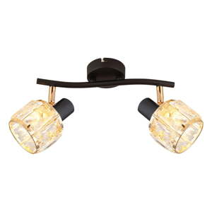 Stropné svietidlo so skleneným tienidlom v čierno-zlatej farbe 28x9 cm Dubai – Candellux Lighting