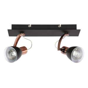 Stropné svietidlo s kovovým tienidlom v čierno-medenej farbe 8x30 cm Markus – Candellux Lighting