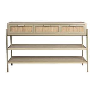 Béžový konzolový stolík v dekore jedľa 38x120 cm Yasu – Dutchbone