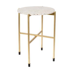 Okrúhly odkladací stolík s terrazzo doskou ø 40 cm Mario – White Label