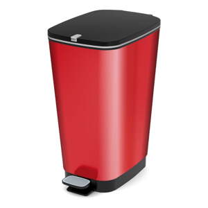 Červený pedálový plastový odpadkový kôš 50 l Chic Bin – KIS
